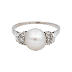Bague Or blanc Perle - Castafiore