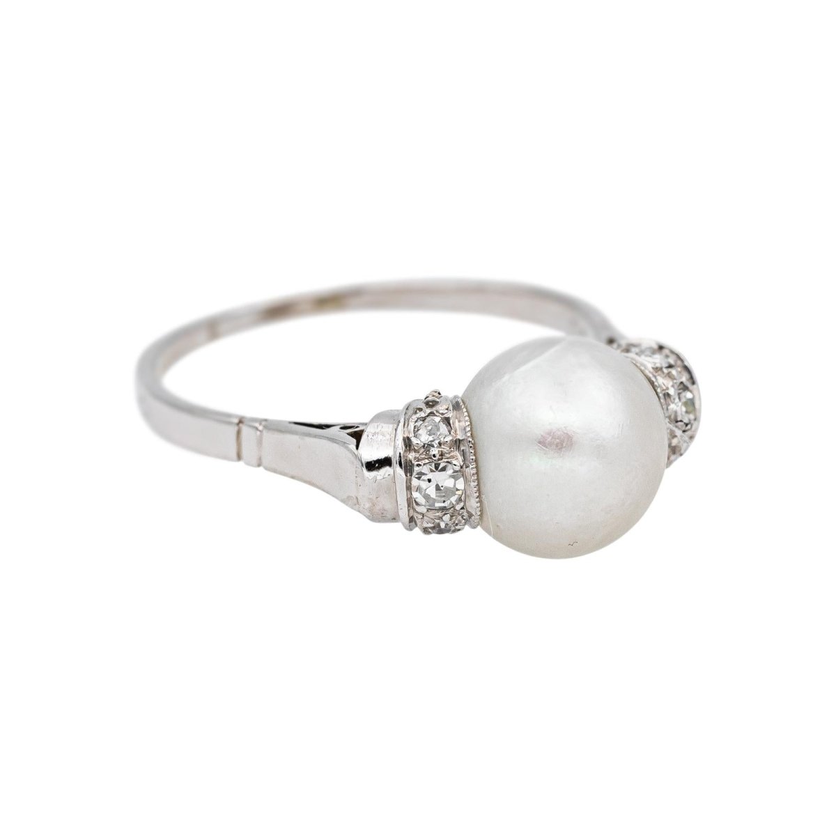 Bague Or blanc Perle - Castafiore