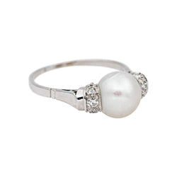Bague Or blanc Perle - Castafiore