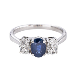 Bague Or blanc Saphir - Castafiore