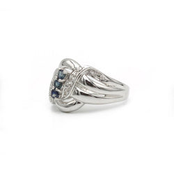 Bague - Or blanc, saphirs et diamants - Castafiore