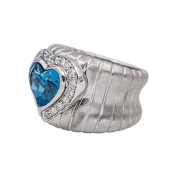 Bague Or blanc Topaze - Castafiore