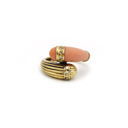 Bague - Or, Corail et diamants - Castafiore