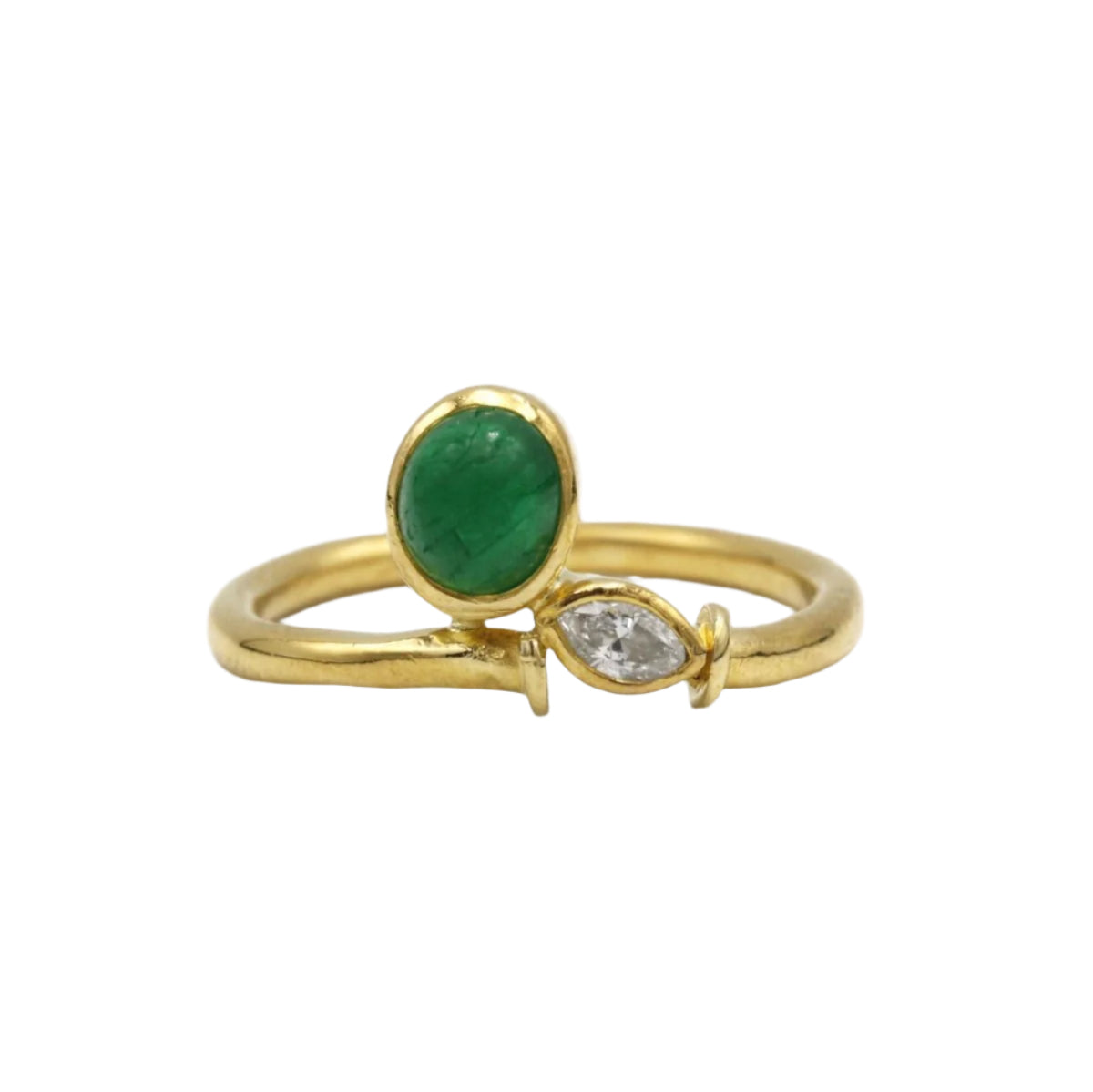Bague - Or, Emeraude & Diamant - Castafiore