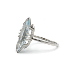 Bague - Or et Aigue - Marine - Castafiore