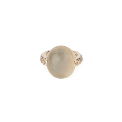Bague or gris modèle Luna de la maison Pomellato en calcédoine et diamant. - Castafiore
