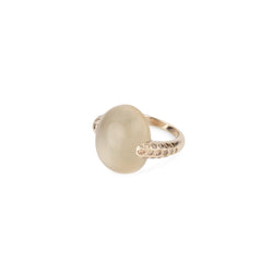 Bague or gris modèle Luna de la maison Pomellato en calcédoine et diamant. - Castafiore
