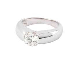 Bague or gris ornée d'un diamant taille moderne - Castafiore