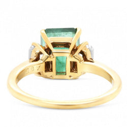 Bague or jaune Ã©meraude diamants - Castafiore