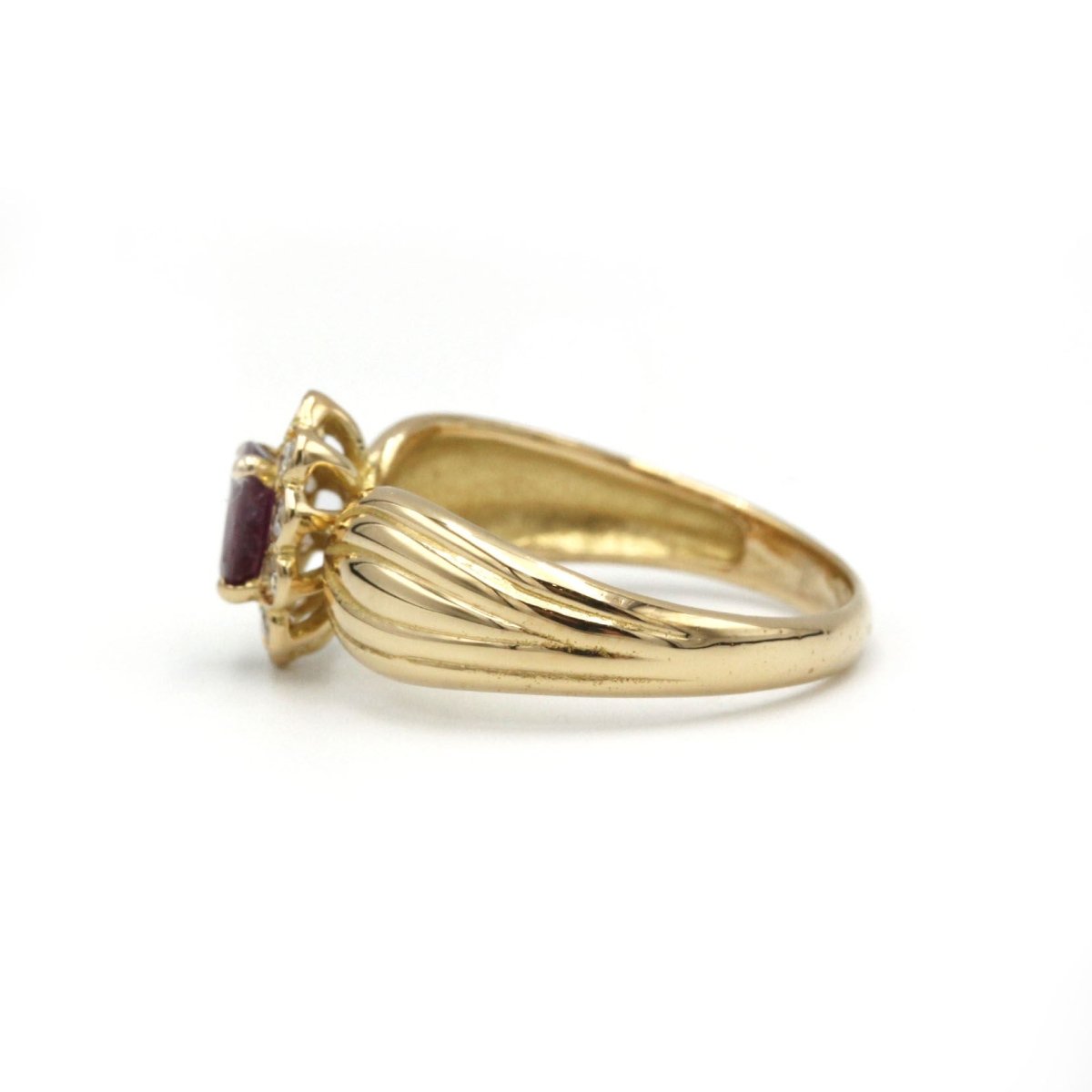 Bague - Or jaune, Diamants & Rubis - Castafiore