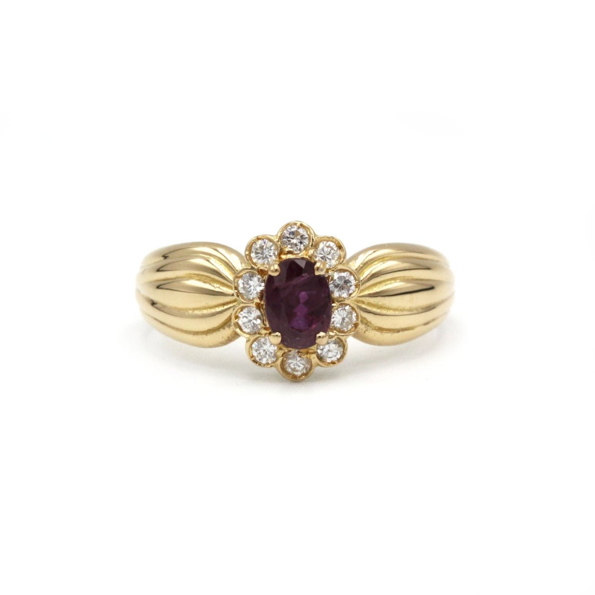 Bague - Or jaune, Diamants & Rubis - Castafiore
