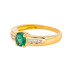 Bague Or jaune Emeraude - Castafiore