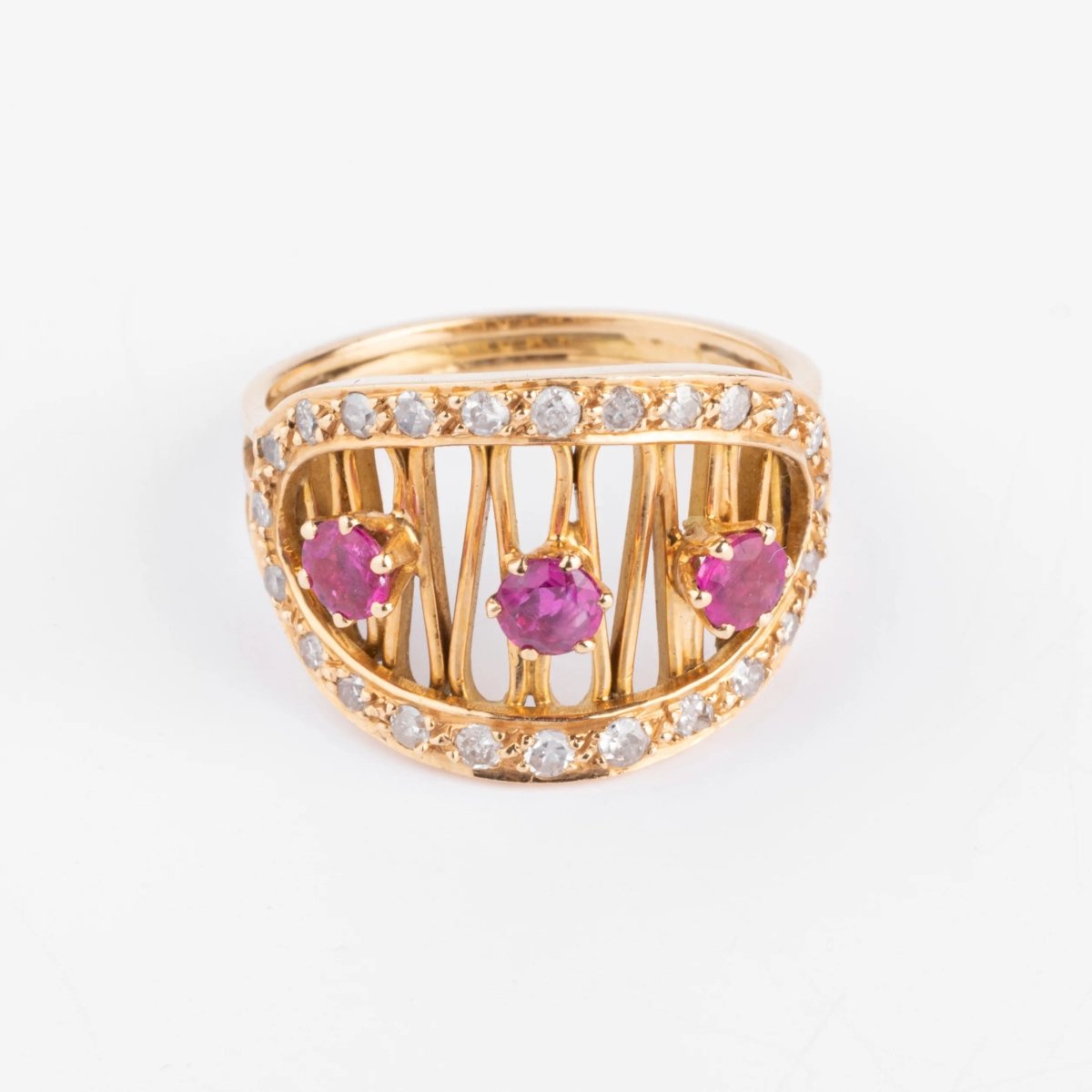Bague or jaune et rubis - Castafiore