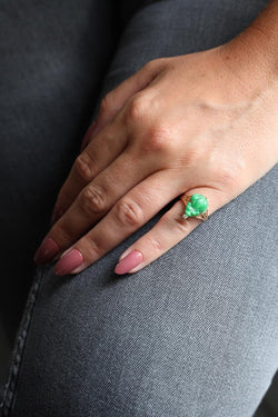Bague Or jaune Jade Jadéite - Castafiore