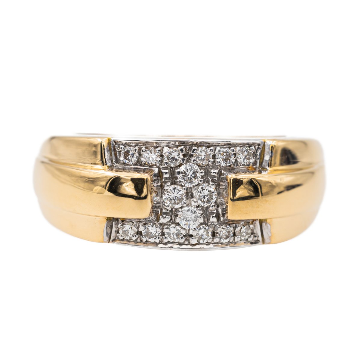 Bague or jaune, or blanc et diamant - Castafiore