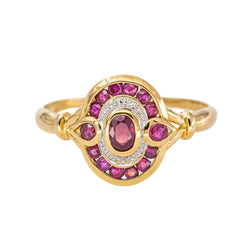 Bague Or jaune Rubis traité - Castafiore