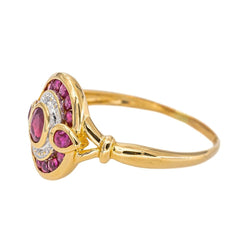 Bague Or jaune Rubis traité - Castafiore