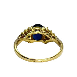 Bague or jaune saphir 1,5 ct et diamants 0,30 ct - Castafiore