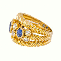 Bague Or jaune Saphir - Castafiore