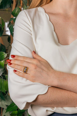 Bague Or jaune Saphir - Castafiore