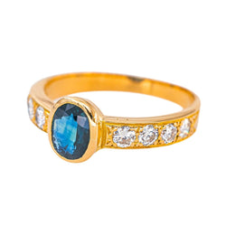 Bague Or jaune Saphir - Castafiore