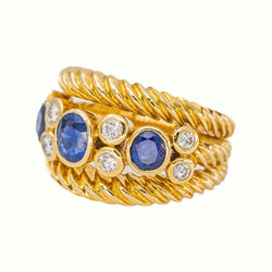 Bague Or jaune Saphir - Castafiore
