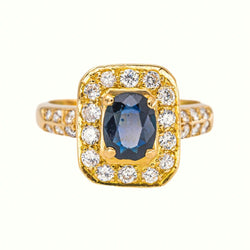 Bague Or jaune Saphir - Castafiore