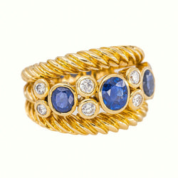 Bague Or jaune Saphir - Castafiore