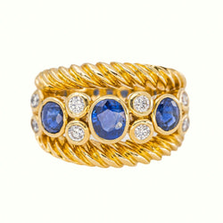 Bague Or jaune Saphir - Castafiore