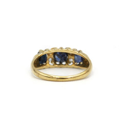 Bague - Or jaune, saphirs et diamants - Castafiore