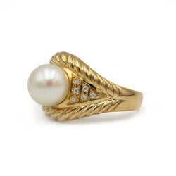 Bague - Or, perle et diamants - Castafiore