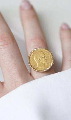 Bague or pièce Napoléon 10 Francs - Castafiore