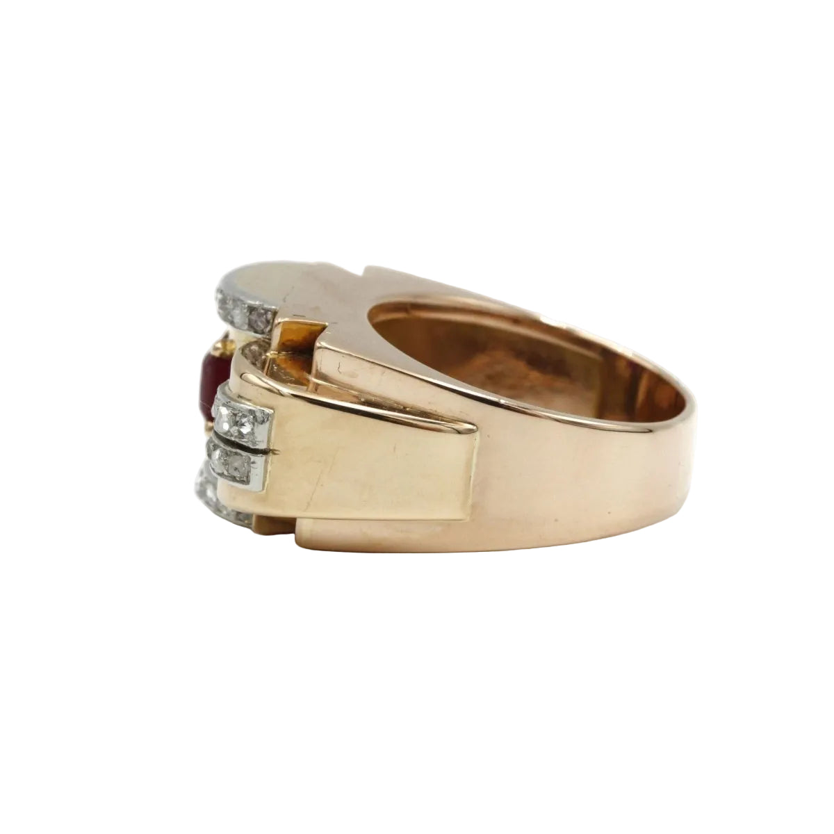 Bague - Or, Platine, Diamants & Rubis - Castafiore