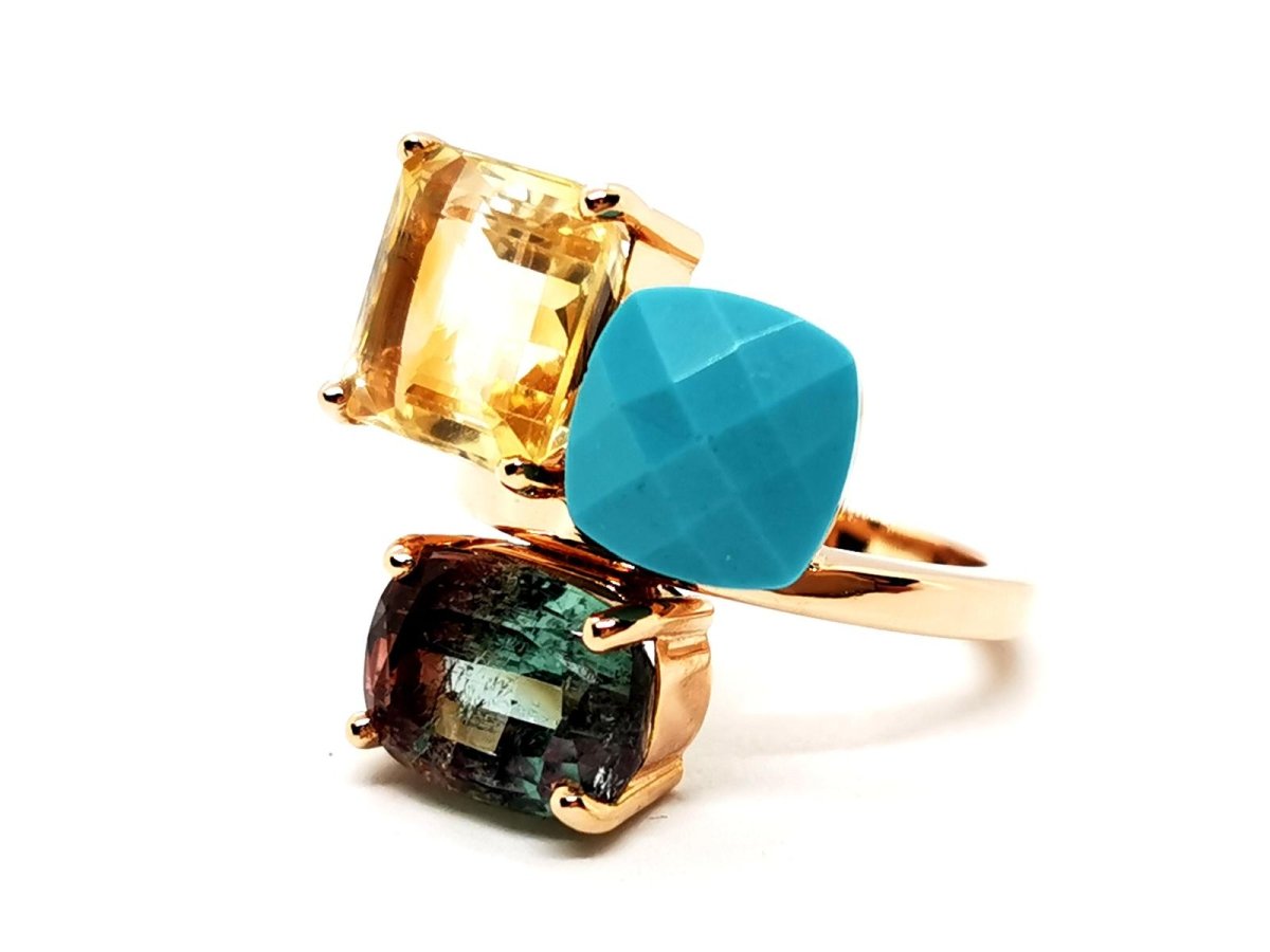 Bague Or rose Quartz Lemon - Castafiore