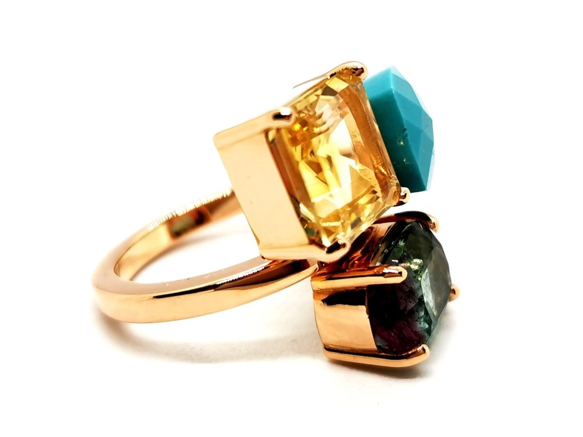 Bague Or rose Quartz Lemon - Castafiore