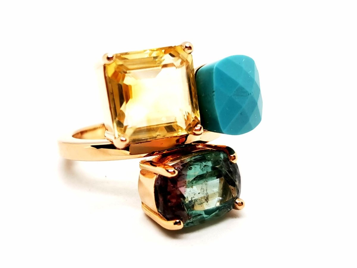Bague Or rose Quartz Lemon - Castafiore