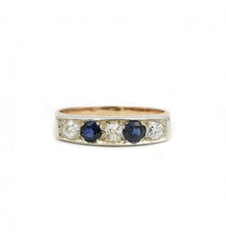 Bague - Or. Saphirs Et Diamants - Castafiore