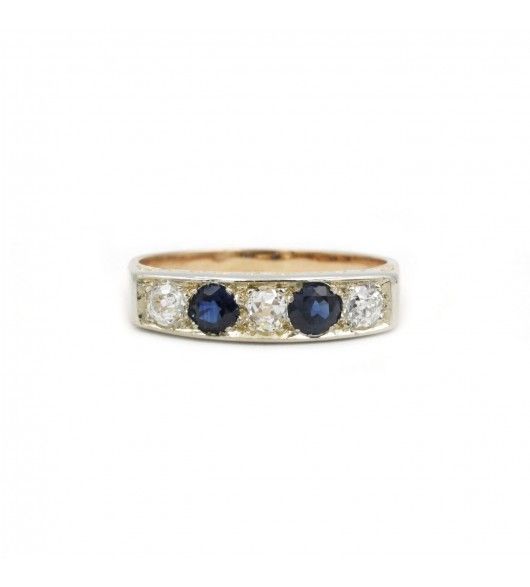 Bague - Or. Saphirs Et Diamants - Castafiore