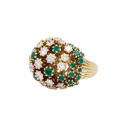 Bague PATEK PHILIPPE en or jaune, émeraudes et diamants - Castafiore