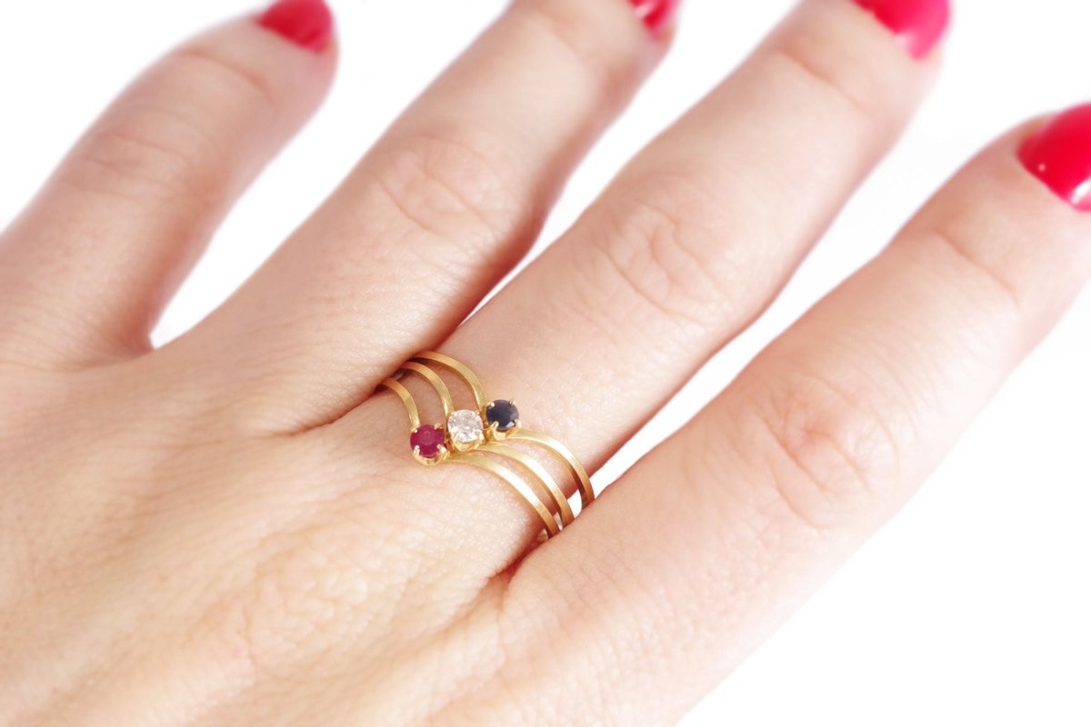 Bague patriotique bleu - blanc - rouge - Castafiore