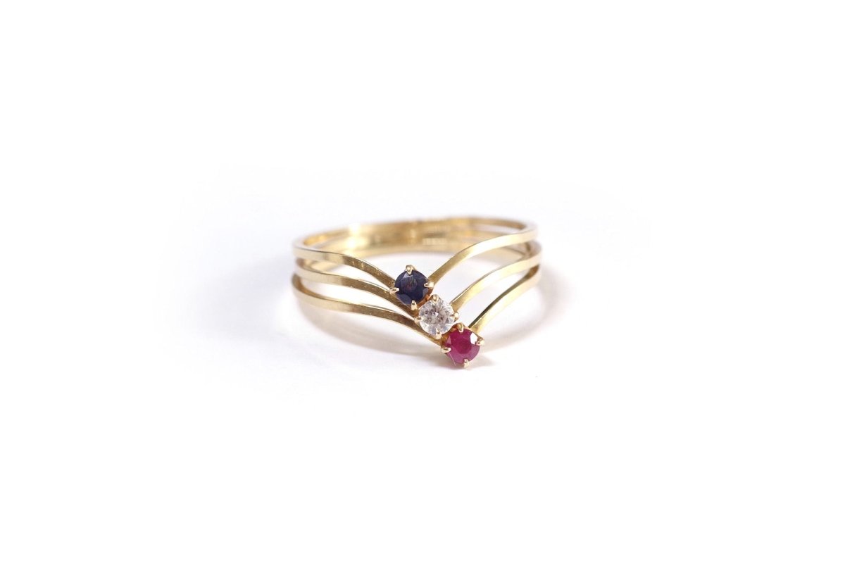 Bague patriotique bleu - blanc - rouge - Castafiore