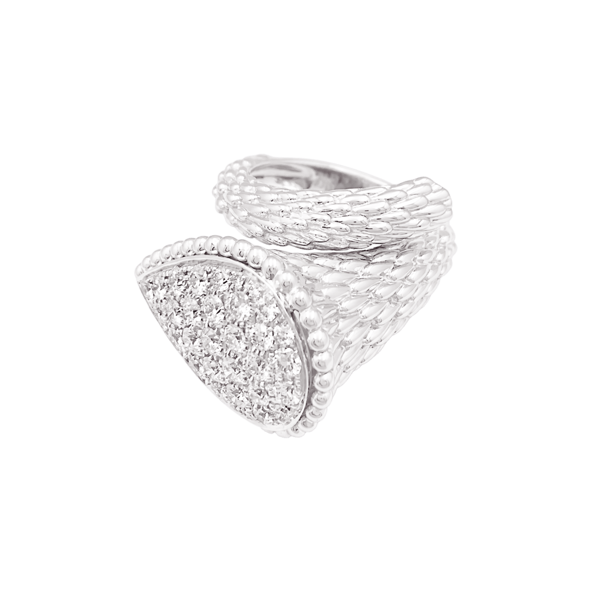 Bague Pavée BOUCHERON "Serpent Bohème" GM en or blanc et diamants - Castafiore