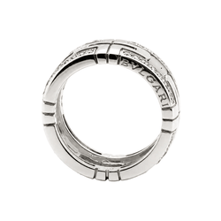 Bague Pavée BULGARI "Parentesi" en or blanc et diamants - Castafiore