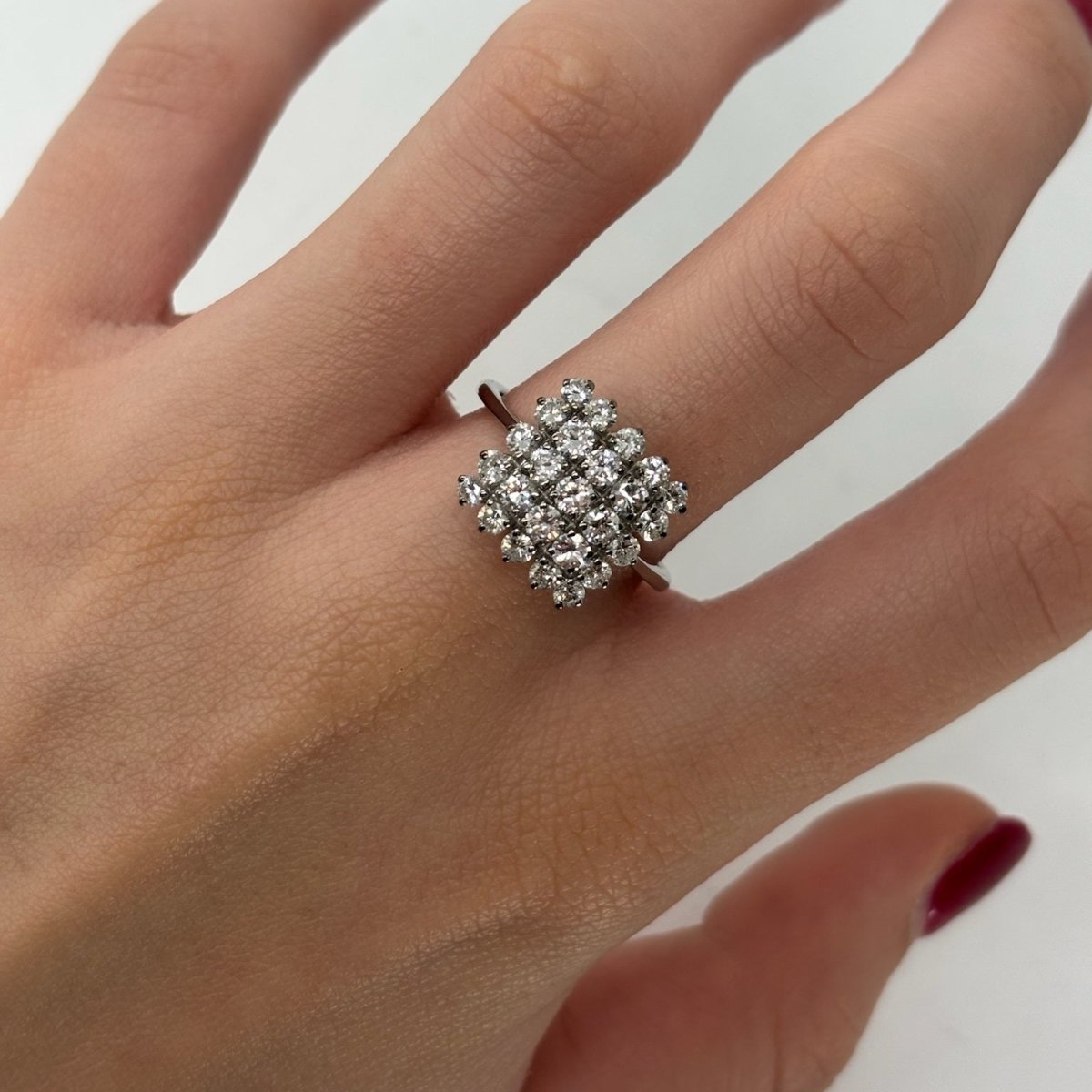 Bague Pavée en or blanc et diamants - Castafiore