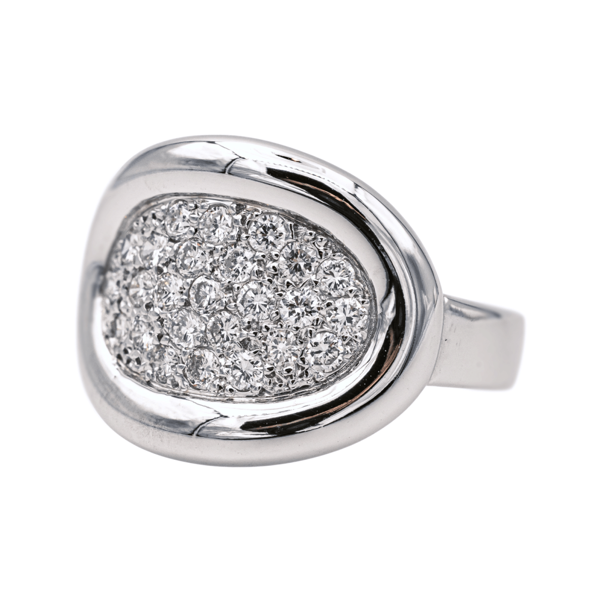 Bague Pavée en or blanc et diamants - Castafiore