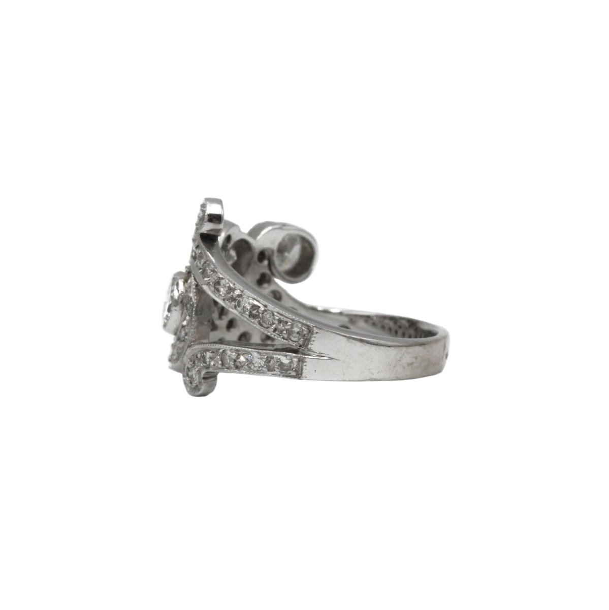 Bague Pavée en or blanc et diamants - Castafiore