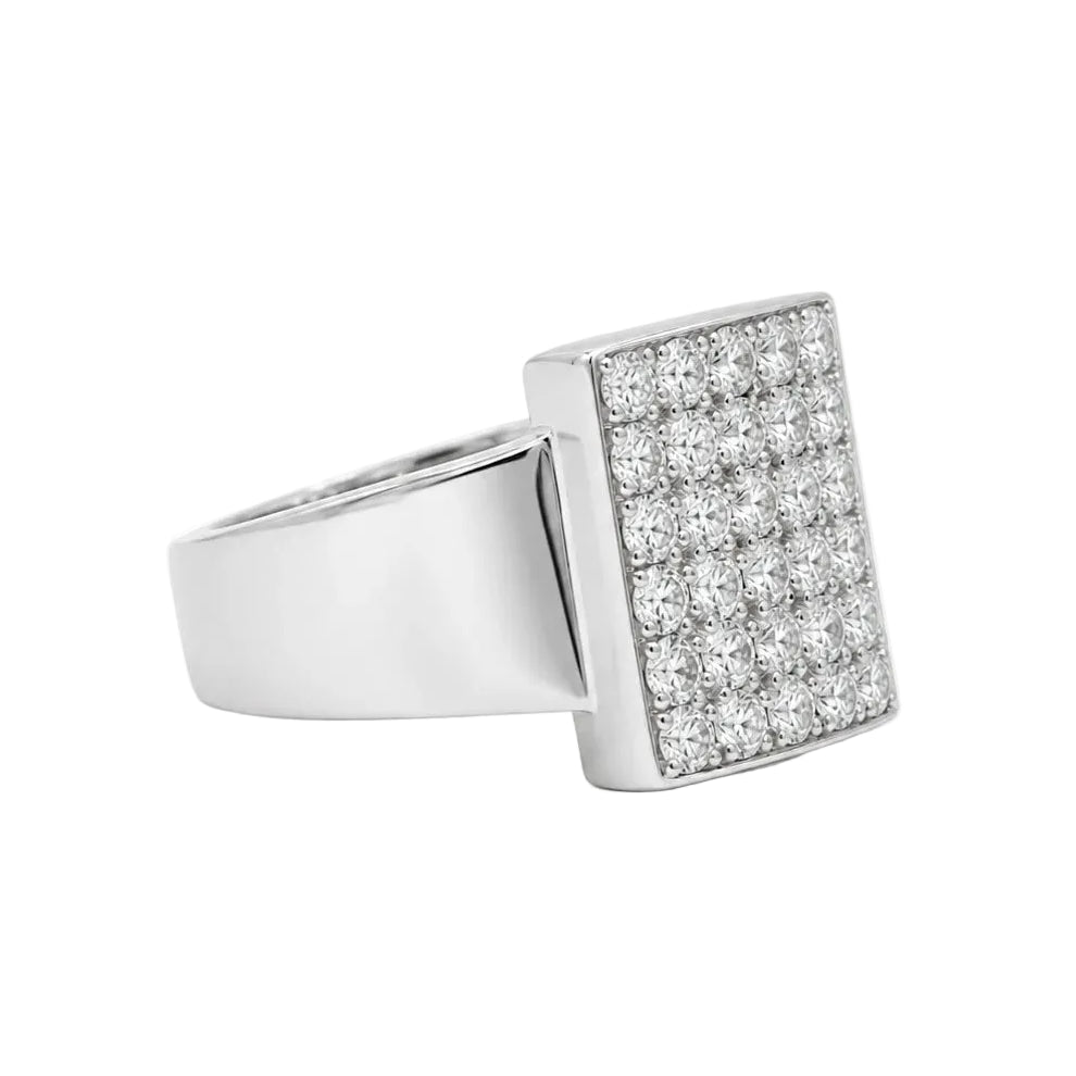 Bague Pavée en or blanc et diamants - Castafiore