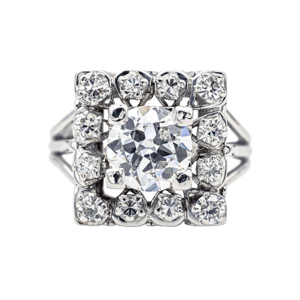 Bague Pavée en or blanc et diamants - Castafiore