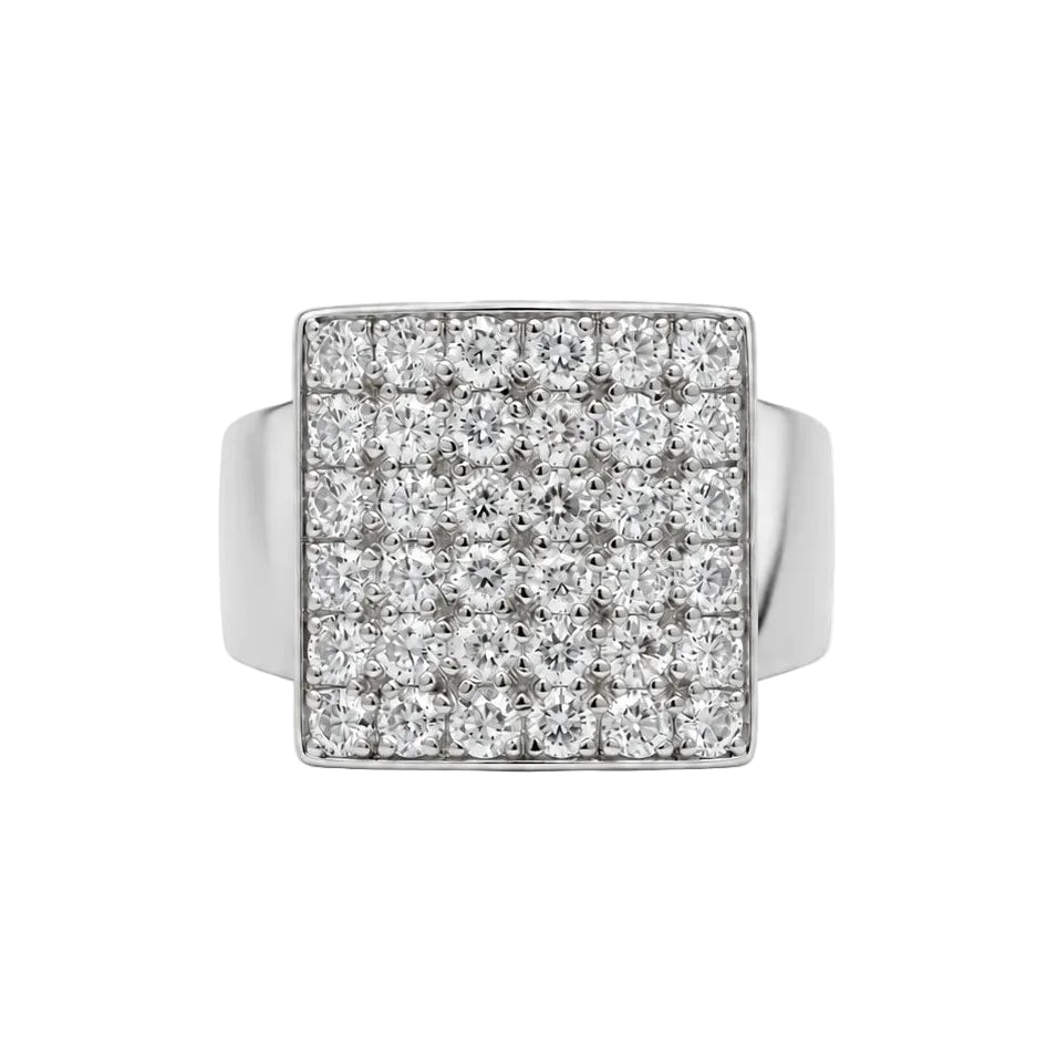 Bague Pavée en or blanc et diamants - Castafiore
