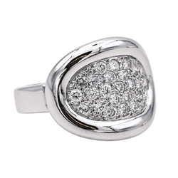 Bague Pavée en or blanc et diamants - Castafiore